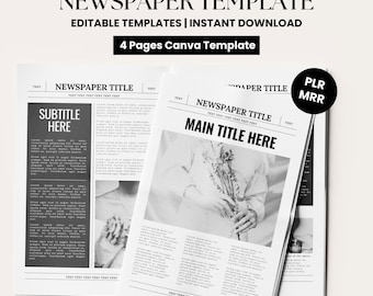 Modèle de journal professionnel DPP Canva, faire-part d'entreprise, nouvelle entreprise, journal pour la photographie, grand journal modifiable MRR