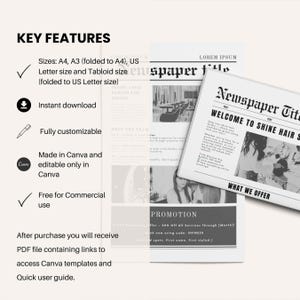 Hair Stylist Newspaper Canva Template With PLR, Hair Salon Newsletter ...