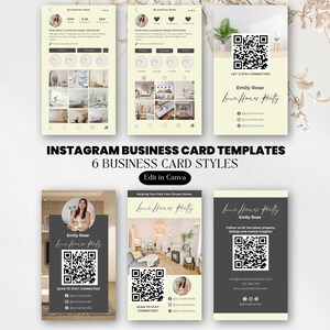 Carte de visite immobilière QR Code, modèle d'agent Instagram élégant, carte de profil Canva professionnelle, carte de réseautage, modèle modifiable