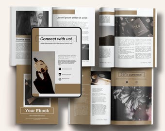 Editable Ebook Canva Template, Coaching Template, Lead Magnet Template, Course Creator, Ebook PDF, Ebook Digital Download, Black, Gold