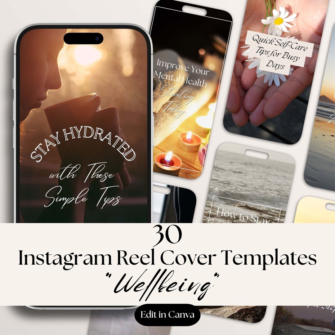 Health and Wellness Coach Reel Cover Template, Instagram Reel Covers ...