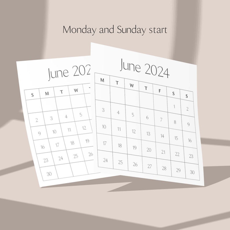 2024 Yearly Calendar, Calendar Cards, Scrapbook Calendar, Planner Cards