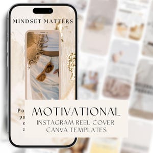 30 estetycznych szablonów okładek Instagram Reel Beige, dostosowywalna estetyka motywacyjna, szablon mediów społecznościowych, bloger, szablony trenerów