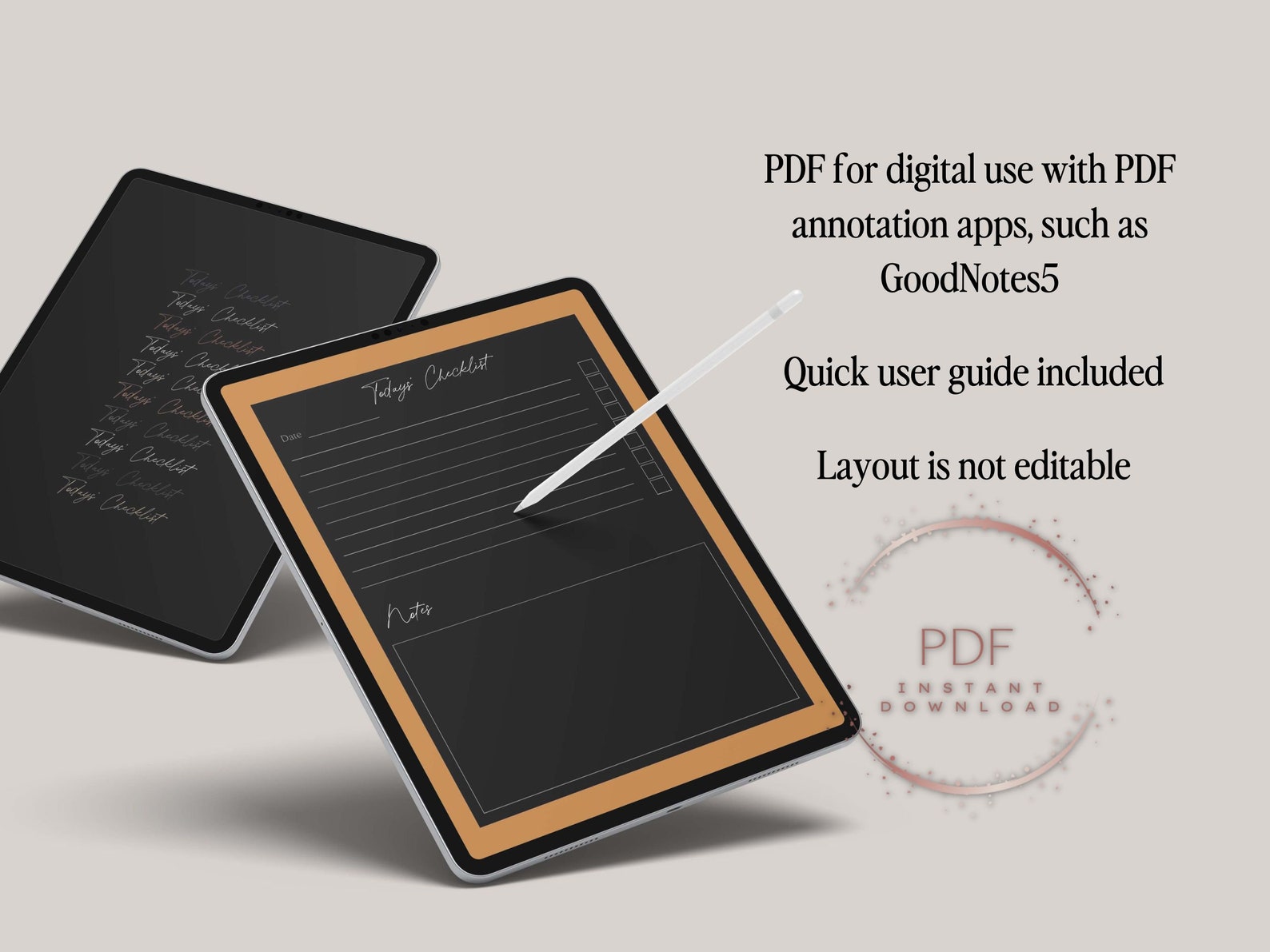 Checklist Digital Checklist Goodnotes Todo List Digital Etsy