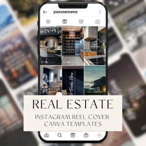 20 Instagram Real Estate Reel Cover Canva Templates, Video Reel Covers, Real estate templates, Reel Template Cover, Dark aesthetic