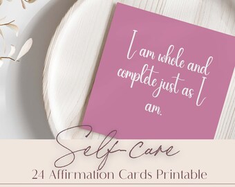 Self-care Affirmation Card Deck, Vision Board Printables, Cards for Law of Attraction, Manifesting Kit, Self Care Printables, Digital, 3x3