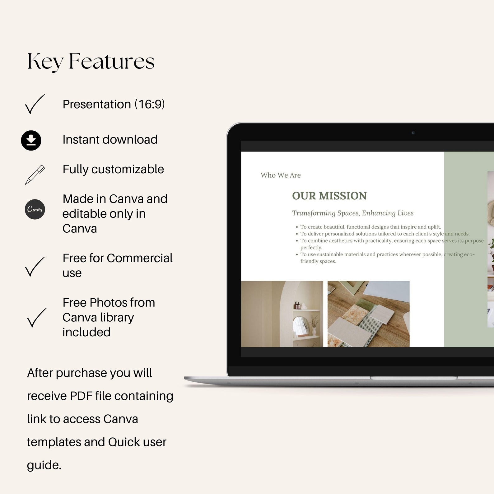 PLR Interior Design Business Canva Presentation Template, Slide Deck ...