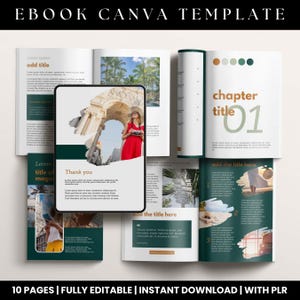 E book Template PLR, Canva Magazine Template, Lead Magnet PLR, Green eBook, Blogger, Coaches Templates, Canva eBook Designs, Versatile PDF