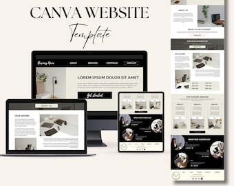 Product Based One Page Canva Website Template, Editable Sales Page, Landing Page Design, Digital Template for Business, Editable Sales Page