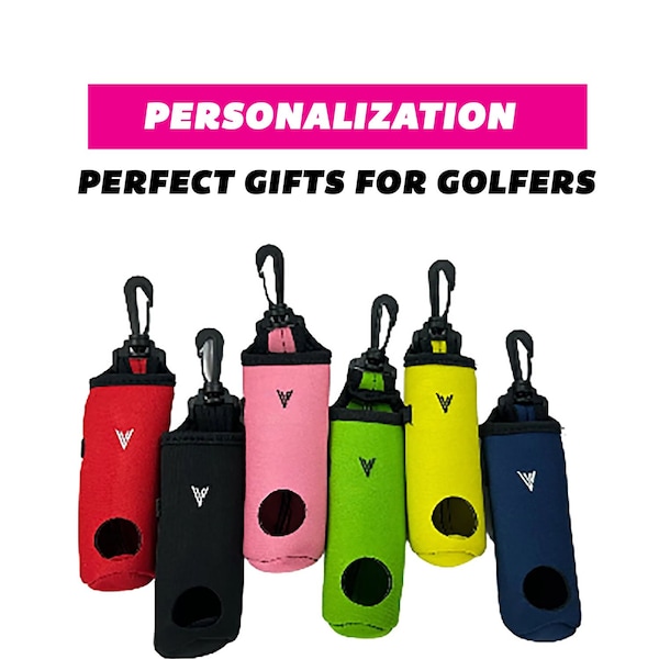 Personalized Golf Tee Holder Golf Ball Carry Bag Pouch Golf Ball Holder Keychain Belt Clip Golf Gifts Accessories Birthday Christmas Gift