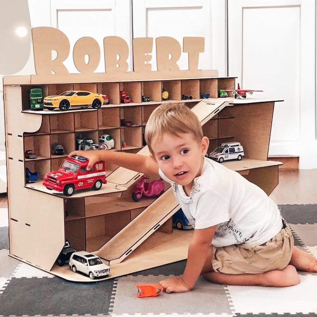 Personalised Toy Car Storagetoddler Boy Birthday Gift Etsy