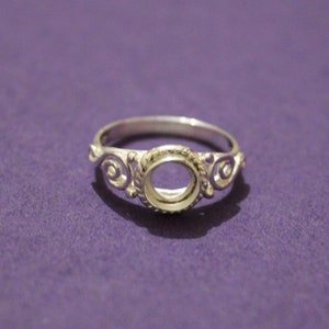 925 Solid Silver Round Bezel Cup Ring blank, Round Cabochon, Glue Pad Breast Milk, diy jewelry supplies, build your ring, wholesale jewelry