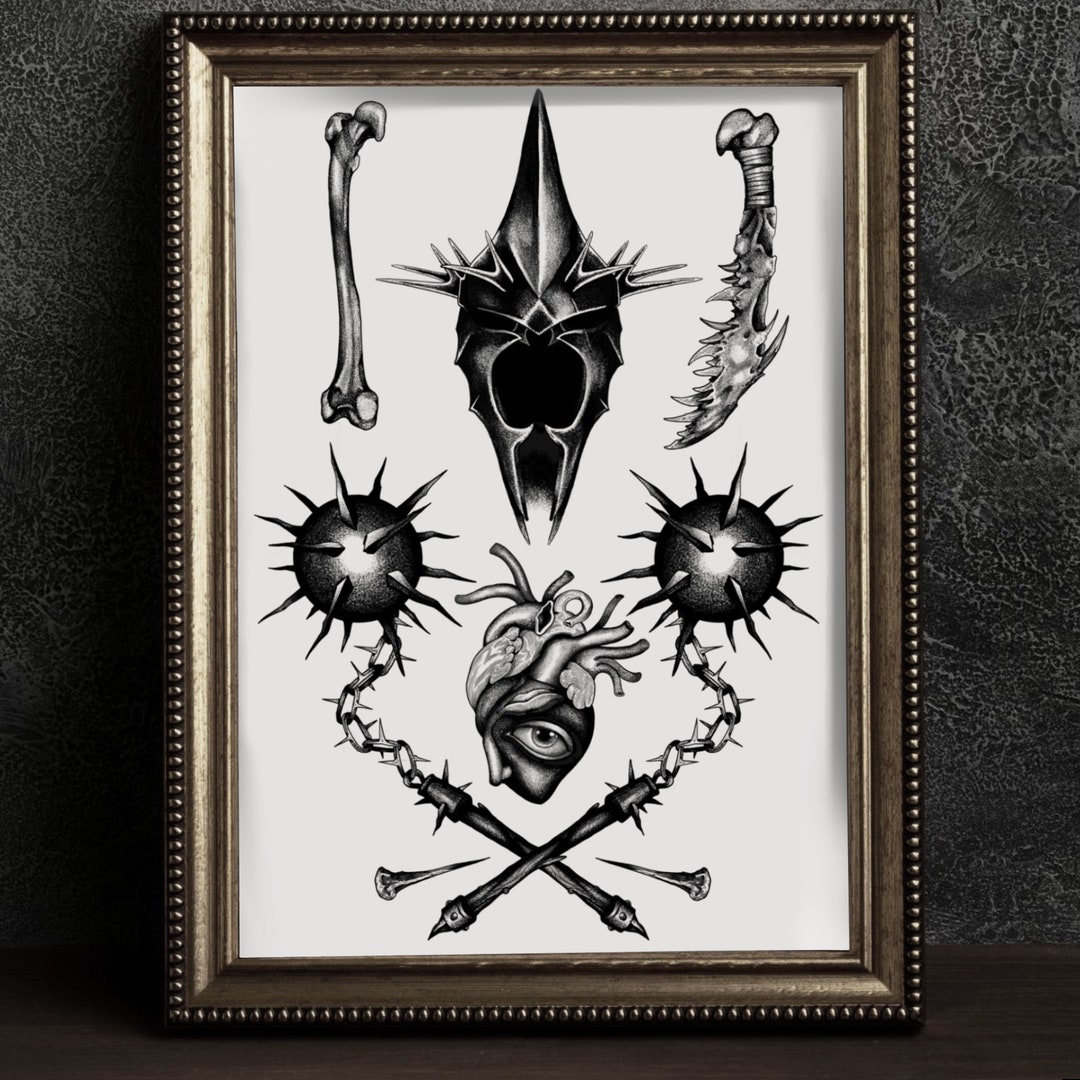 Vintage Tattoo Flash - Dark Art Print - Etsy Australia