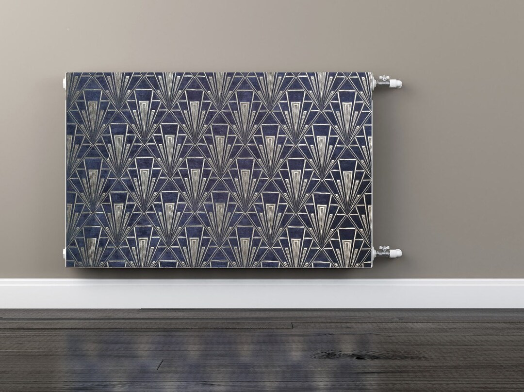 Radwraps Magnetic Radiator Cover - Dark Blue Embossed Art Deco (800 X ...