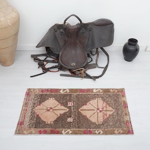 Vintage Turkish Wool Mini Rug - 3.1 x 1.6 ft