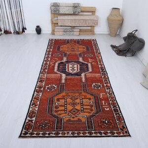 Oushak Runner, 4x11 Runner Rug, Natural Runner Rug,Neutral Runner, 4x11 Rug,Turkish Runner,Vintage Runner,Runner Rug,Turkey Runner Rug,28761