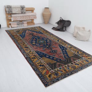 Natural Rug, 5x11 Turkish Rug, Vintage Rug, Wool Rug, Bohemian Rug, Neutral Rug,5x11 Oversize Rug,Anatolian Rug,Antique Rug,Oushak Rug,21767
