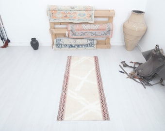 2x5 Vintage Turkish Runner Rug: Cotton & Wool Oushak