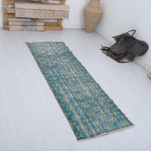 Anatolian Runner, 2x8 Oushak Runner, Turkish Runner,Vintage Runner,Turkey Runner Rug,2x8 Turkish Rug,2x8 Vintage Rug,Natural Runner,31031