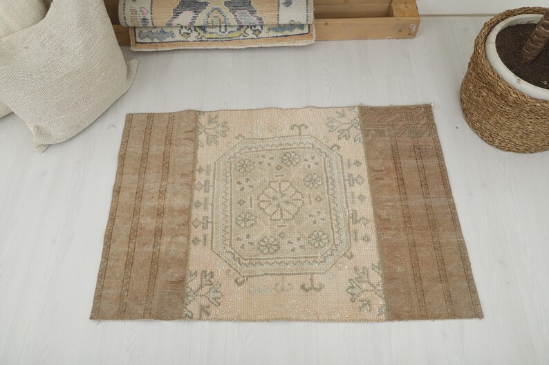 Oushak Small Rug, Natural Rug, Antique Rug, 2x4 Rug, Vintage Rug