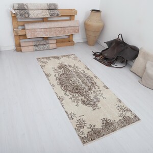 3x6, Natural Runner Rug, Runner 3x6, Oushak Runner,Hallway Rug,Kitchen Rug,Turkish Runner,Vintage Runner,Runner Rug,Anatolian Runner,26289