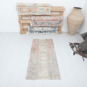 Turkey Oushak Rug, Colorful Rug, 2x4 Rug,Kids Rug,Muted Rug,Pastel Rug,Soft Vintage Rug,Turkish Rug,Vintage Rug,Oushak Rug,Natural Rug,17035