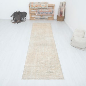 3x11 Runner Rug, Vintage Rug, Turkish Rug,Oushak Rug,Natural Runner Rug,Turkish Runner,Vintage Runner,Oushak Runner,Hallway Runner Rug,14858