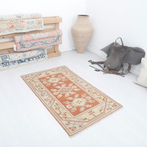 Vintage Wool Turkey Oushak Rug: Colorful Soft Area Rug (3x5 ft)