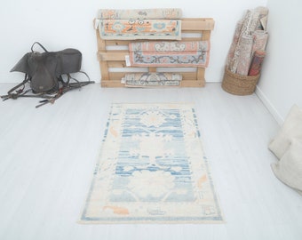 Small Size Rug, Turkish Vintage Rug, 3x5 Wool Rug, Vintage Rug, 3x5 Turkish Rug, Oushak Rug,Anatolian Rug,Natural Rug,Soft Turkish Rug,14929