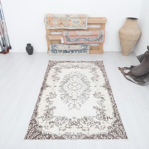 Turkey Oushak Rug, Oushak Rug, Natural Rug, Colorful Rug, 4x6 Rug, Muted Rug, Pastel Rug 4x6, Soft Vintage Rug,Turkish Rug,Vintage Rug,19215