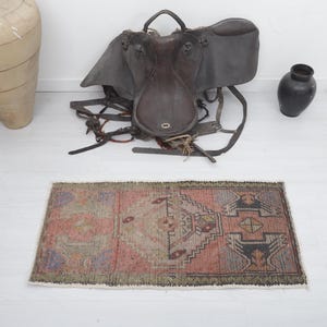 Anatolian Rug, Natural Rug, Small Size Rug, Turkish Mini Rug,2x3 Oushak Rug, 2x3 Mini Rug, Door Mat Rug, 2x3 Vintage Rug, Turkish Rug,4368
