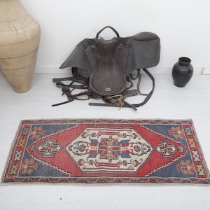 2x4 Wool Door Mat, Handmade Wool Rug, Turkish Mini Rug, Vintage Mini Rug, Oushak Mini Rug, Mini Rug, 2x4 Door Mat Rug,Mini Natural Rug,4343