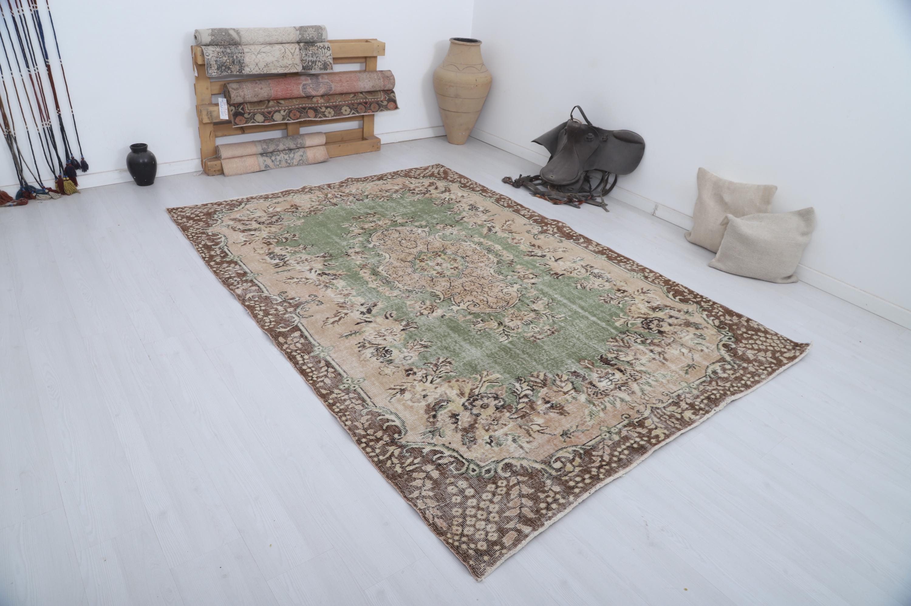 6x9 Vintage Turkish Oushak Rug, Anatolian Wool Rug - Etsy Canada