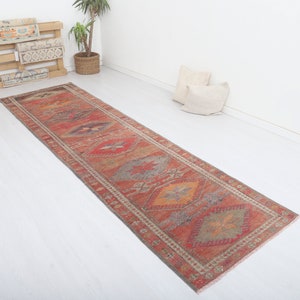 3x12 Runner, Vintage Runner 3x12, Turkish Runner, Oushak Runner,Turkish Runner Rug,Turkish Rug,Oushak Runner Rug,Hallway Rug,Runner Rug,8092