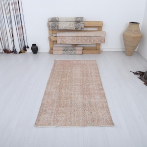 Wool Rug, Neutral Rug, 3x7 Rug, Turkey Rug, Pastel Rug, 3x7 Turkish Rug, Vintage Rug, Anatolian Rug,Vintage Turkish Rug,Handmade Rug,31323