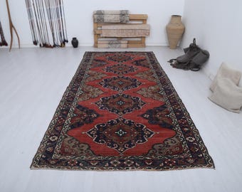 5x11 Vintage Wool Turkish Oushak Rug: Oversized Anatolian Rug