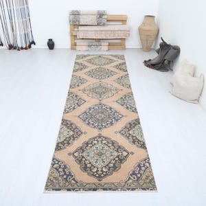 3x12 Rug ,Oushak Rug,3x12 Runner, Natural Runner Rug,Turkish Runner Rug,3x12 Runner Rug,Oushak Runner,Vintage Runner,Oushak Runner Rug,21406