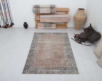 100x150er Vintage Türkischer Oushak Teppich: Anatolischer Wollteppich