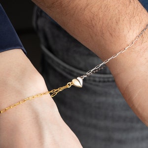 Pulsera de corazón magnético para parejas, pulseras de corazón a juego para amantes, pulseras Boyrfirend Gilfriend, regalo para parejas, regalo para amantes imagen 1