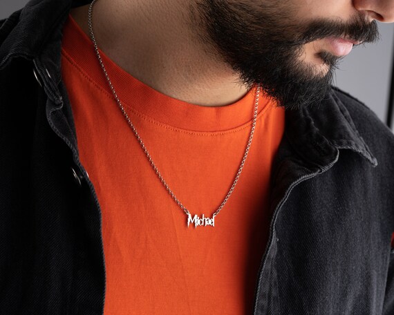 Personalized Chain Name Necklace for Men Custom Masculine Name