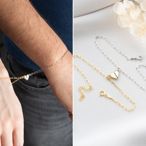 Pulsera de corazón magnético para parejas, pulseras de corazón a juego para amantes, pulseras Boyrfirend Gilfriend, regalo para parejas, regalo para amantes imagen 3