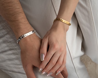 Gepersonaliseerde armband voor koppels, cadeau voor vriend, cadeau voor vriendin, Valentijnsdagcadeau, minnaararmbanden, vriendschapsbrcelets