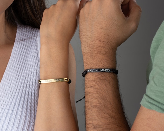 Silver Morse Code Best Friend bracelets for Him, Friendship Hidden Mes