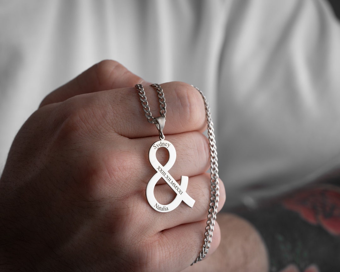 Custom Engraved Men's Necklace, Stylish Men's Necklace With ...