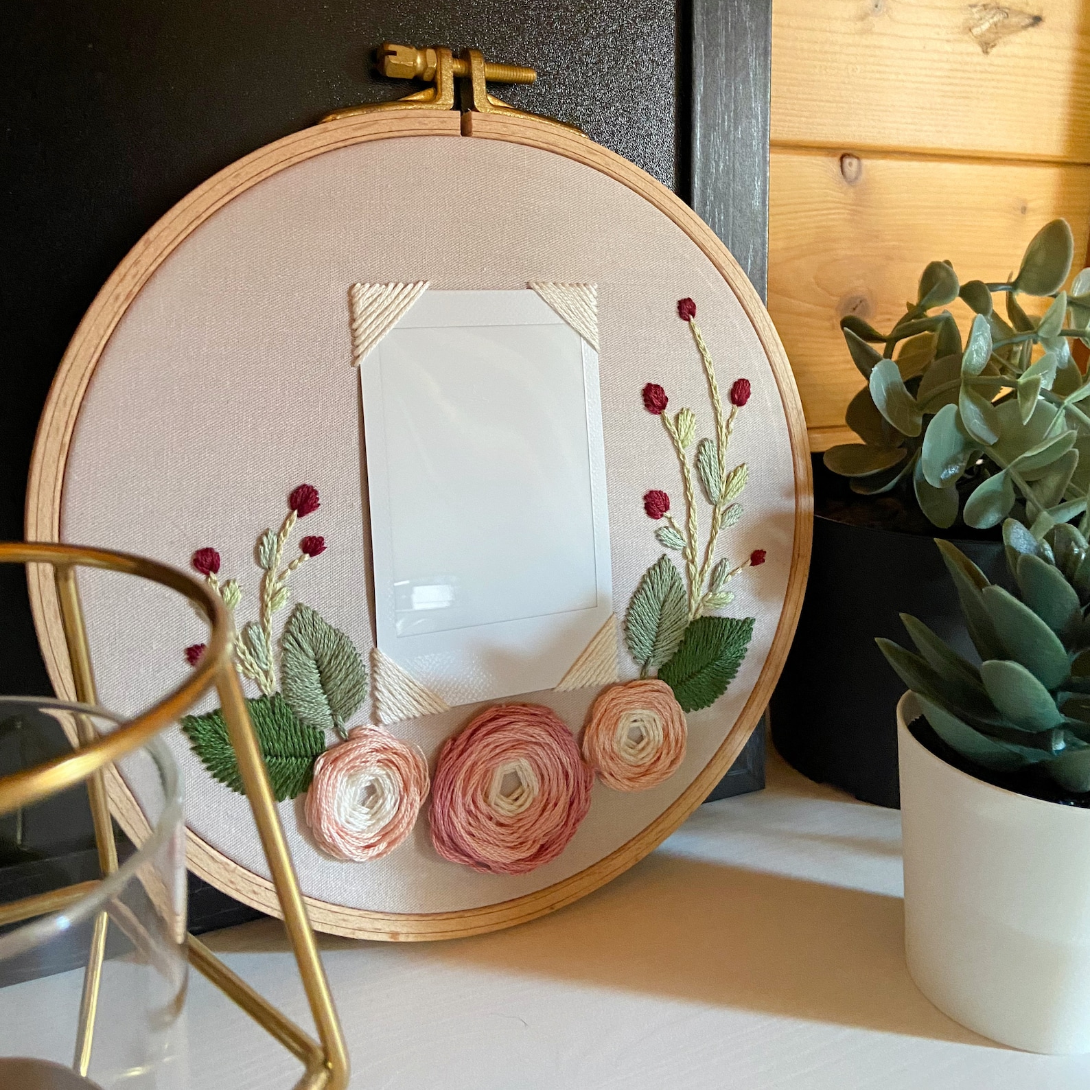 Embroidery Pattern Polaroid Pdf Pattern Flower Design Etsy