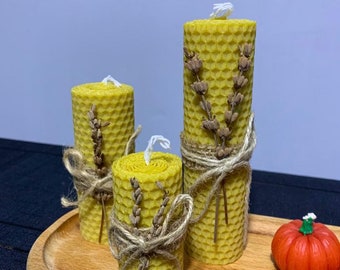 Honey flame , hollewen home decoration ,handmade,  beeswax , Fall Candles, Handmade, Candle Gift, Christmas Decoration, Candle