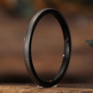 2mm Tungsten Ring, Gray Ring  Wedding Rings Men&#39;s and Women&#39;s Rings Stackable Rings Gift Rings