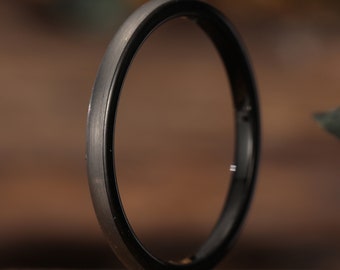 2mm Tungsten Ring, Black Ring  Wedding Rings Men's and Women's Rings Stackable Rings Gift Rings