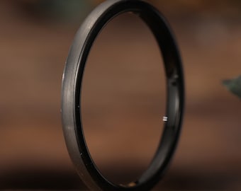 2mm Tungsten Ring, Gray Ring  Wedding Rings Men&#39;s and Women&#39;s Rings Stackable Rings Gift Rings