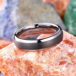 4mm Tungsten Ring with Brushed Finish, Plain Ring Wedding Rings Men&#39;s and Women&#39;s Rings Stackable Rings